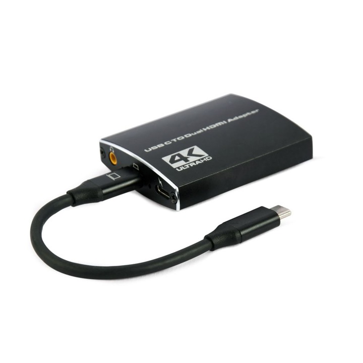 Cablu adaptor USB-C la HDMI, Gembird, Negru
