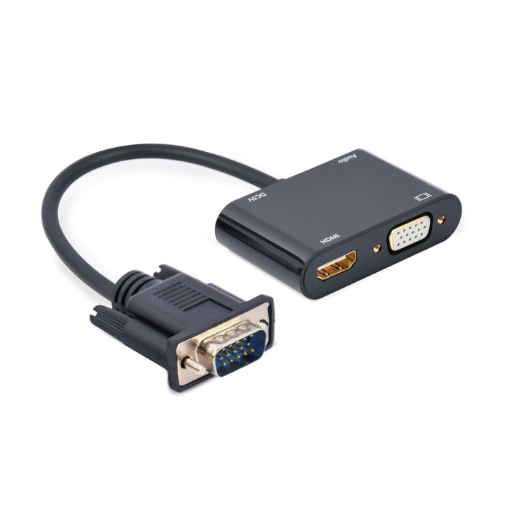Кабел, Gembird, VGA/HDMI, черен
