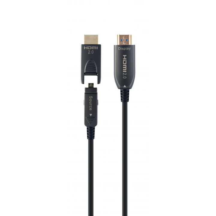 Gembird CCBP-HDMID-AOC-30M AOC High speed HDMI D-A cable with Ethernet AOC Premium Series 30m Black, 200819, Kábel