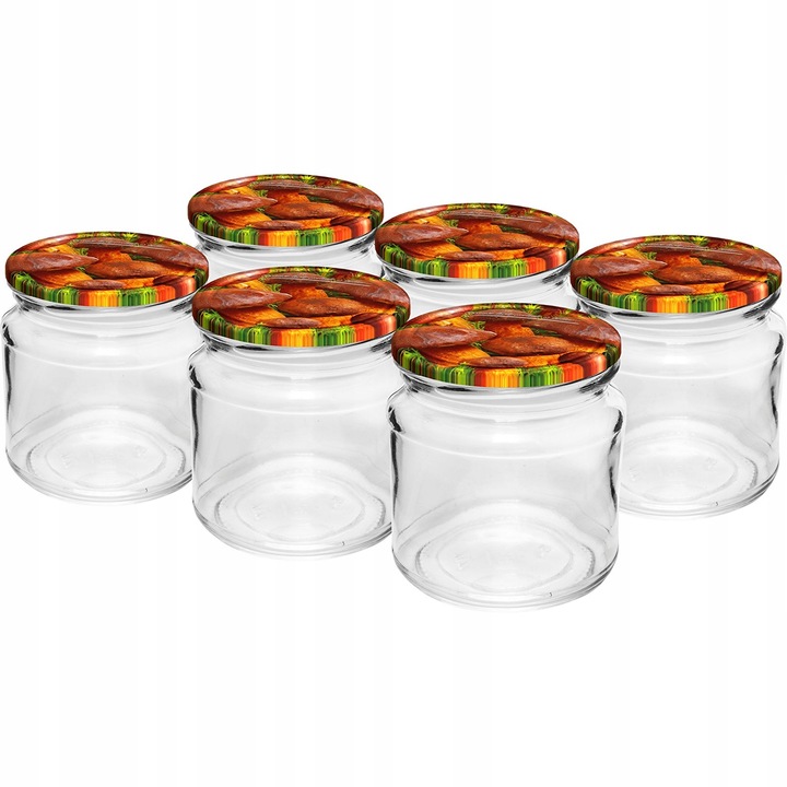 Set 6 borcane cu capac, Browin, Sticla, 212 ml, Multicolor