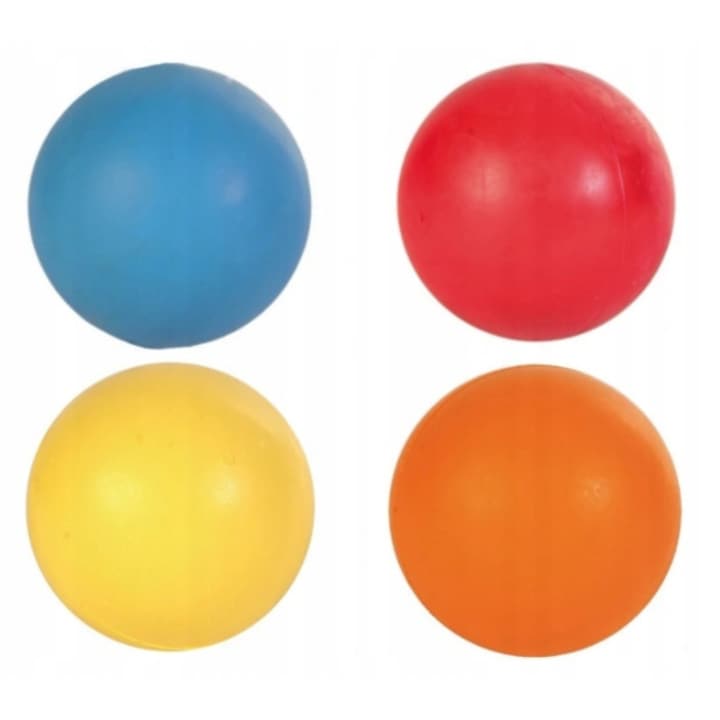Комплект 4 гумени топки за кучета, Hobby, Multicolor, 6 см