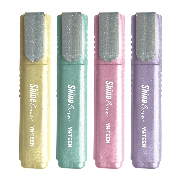 Комплект от 4 блестящи маркера, BTS, хайлайтър, пластмаса, многоцветен