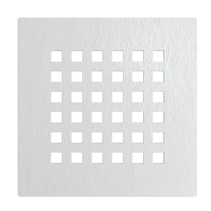 Grila rigola de dus Balneo, 132 x 132 mm, potrivire perfecta pentru cazi de dus, durabilitate ridicata si versatilitate, usurinta curatarii, manopera de inalta calitate, Inox, Alb