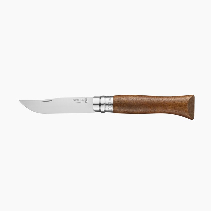 Cutit de buzunar Opinel N09 din lemn de nuc, lama otel inoxidabil Sandvik, sistem de blocare Virobloc, ideal pentru picnic, camping si activitati outdoor, rezistent, usor de intretinut, maner ergonomic, siguranta sporita, calitate superioar