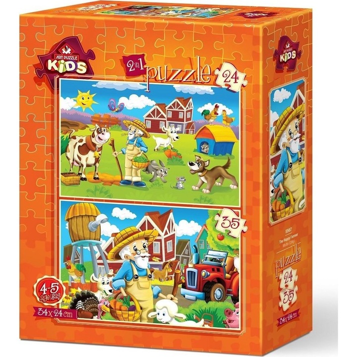 Puzzle Art Puzzle 2 in 1 - Fermierul fericit