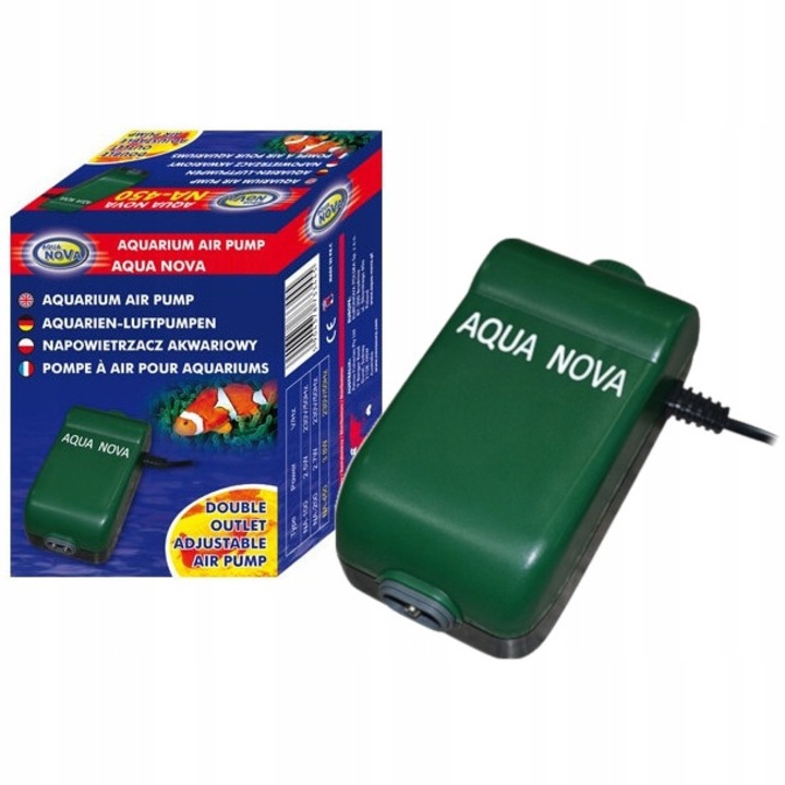 Akváriumi levegőztető, Aqua Nova, 200 l/h, 2,7 W, zöld
