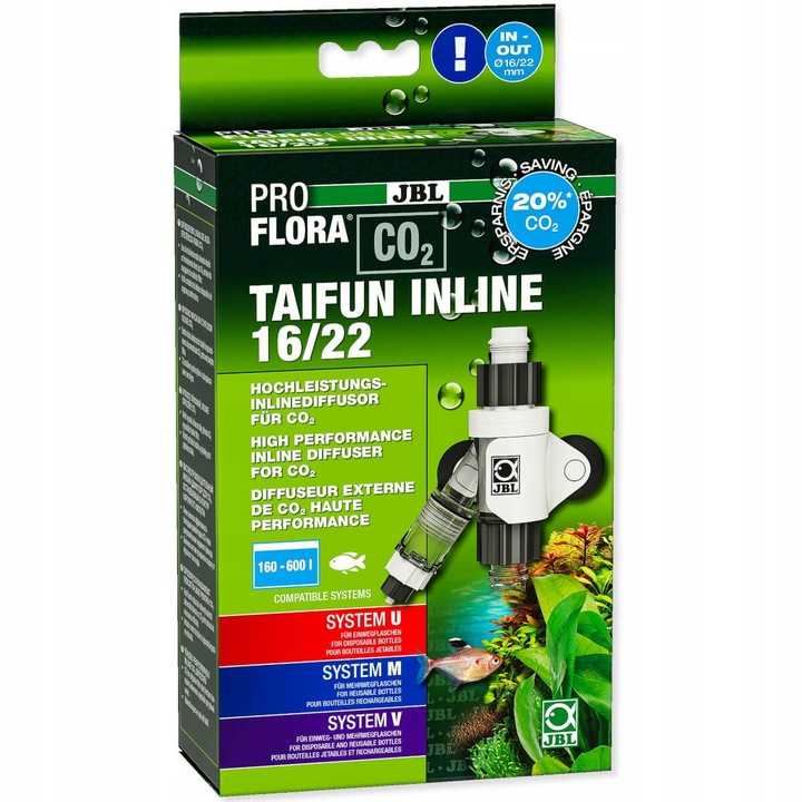 Reactor extern CO2 acvariu JBL ProFlora CO2 Taifun Inline 16/22