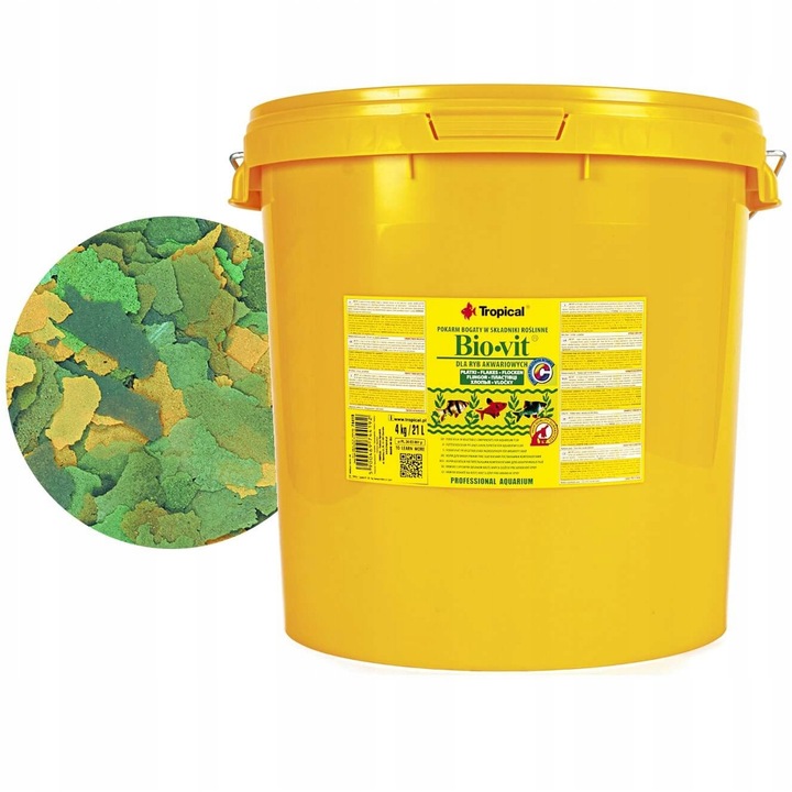 Hrana vegetala pentru pesti, Tropical, Fulgi, 21l/4kg