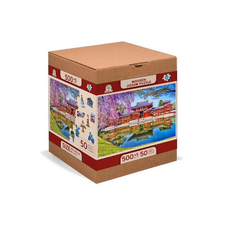 Wooden City 505 db-os fa puzzle - Byodo-In templom, Kyoto, Japán (NB505-0123-L)