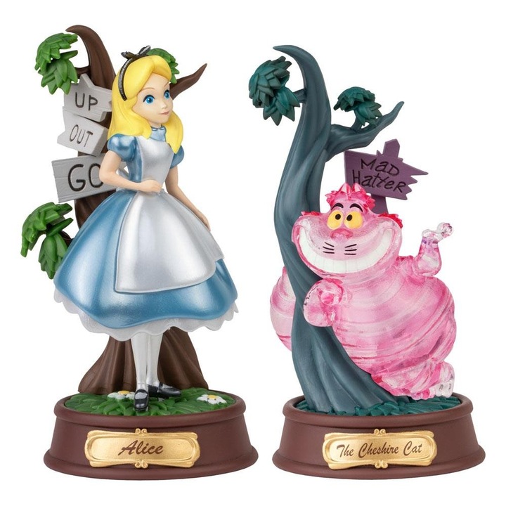 Pachet de 2 figurine, BEAST KINGDOM, PVC, Alice si Pisica Cheshire, 10 cm