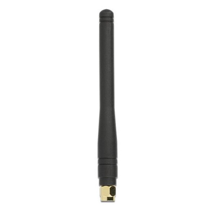 Antenna, Delock, Gumi, 433 Mhz, 2.5 dBi, Fekete/Arany