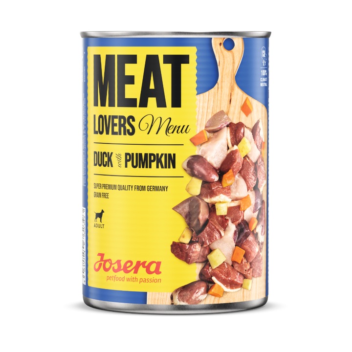 Hrana umeda pentru caini, Josera, Carne de rata si dovleac, 800g