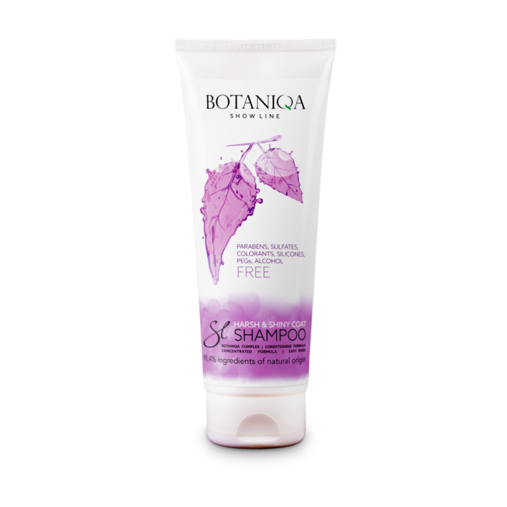 Sampon pentru caini cu blana aspra si stralucitoare Botaniqa, 250ml