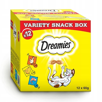 Gustari pentru pisici, Dreamies, Pui/Branza/Somon, 12 buc, 720g