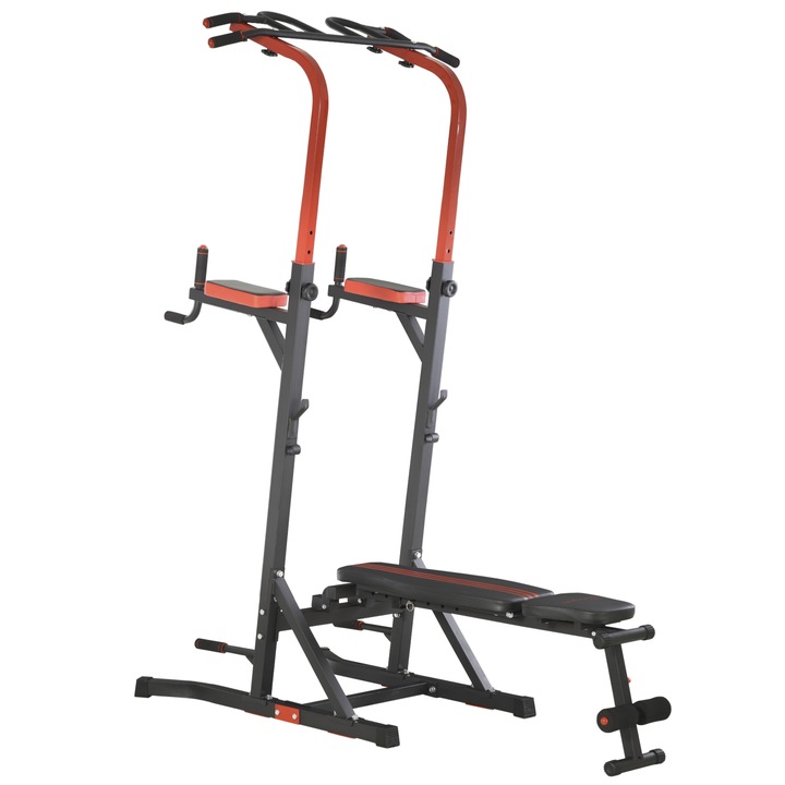 Statie de antrenament pliabila, Homcom, Multifunctionala, Negru