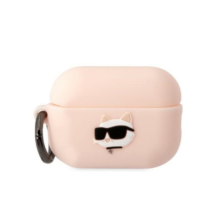 Apple-kompatibilis védőburkolat az airpods Pro 2-hez, Karl Lagerfeld, szilikon, rózsaszín