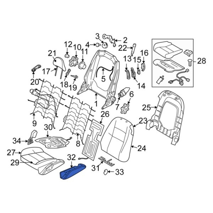 Oglinda manuala dreapta pentru fotoliul pasagerului Volvo XC90 (-2014), inaltime reglabila, 39875728 OE, piesa originala