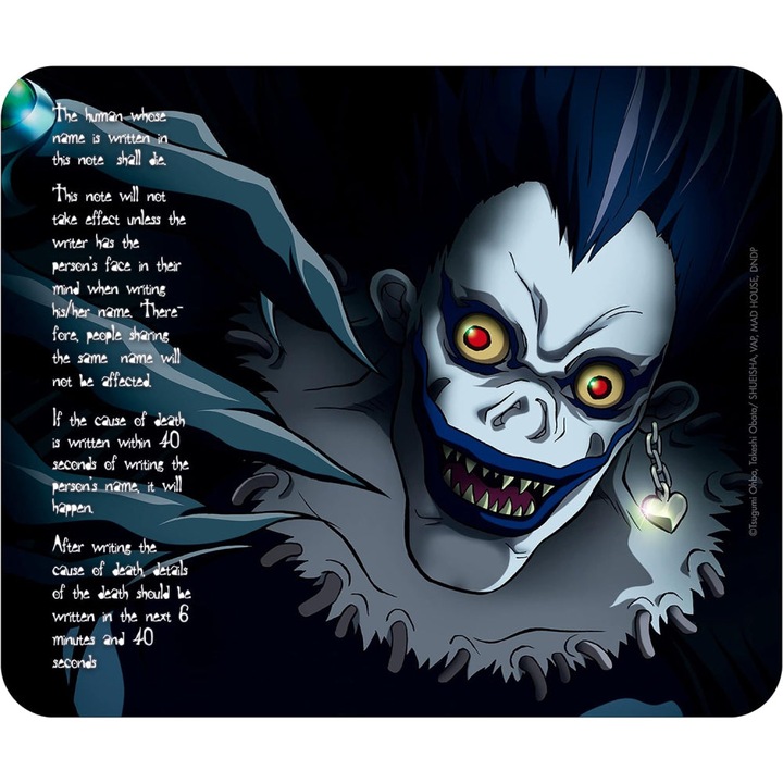 Rugalmas egérpad Death Note, Ryuk, 23.5 x 19.5 cm