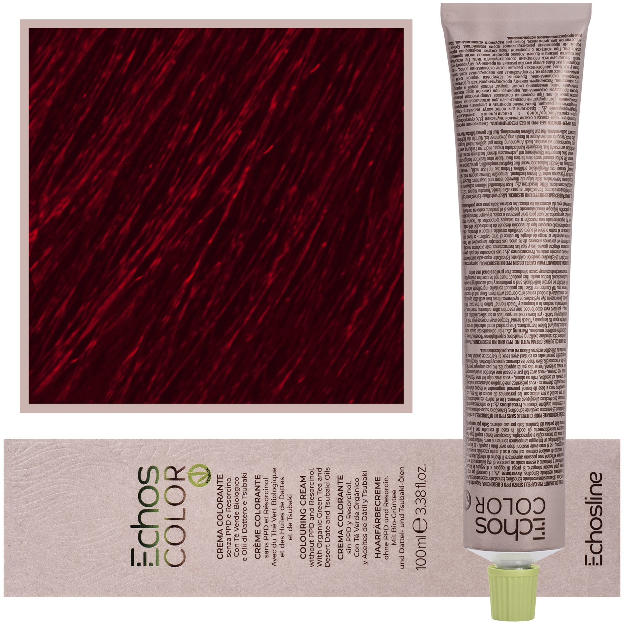 Echos Line Color Up Red Energy Haarfarben-Maske | 150 Ml, Intensives Rot | Mit Active Color Complex