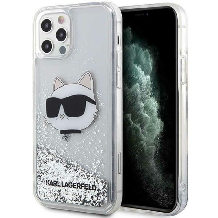 Твърд калъф Karl Lagerfeld KLHCP12MLNCHCS Apple iPhone 12/12 Pro silver Glitter Choupette Head