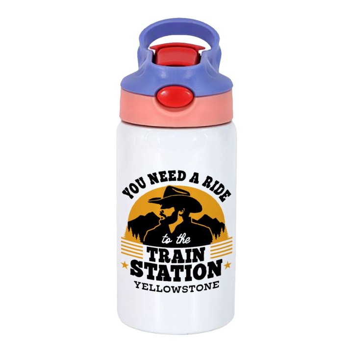 Termos din otel inoxidabil pentru copii, 350ml, multicolor, cu capac de siguranta