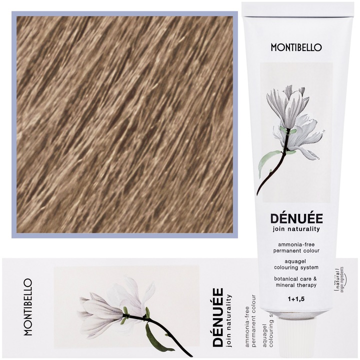 Vopsea de par Denuee, Montibello, Vegan, 60 ml, Culoare 10.13 Gold Ash Platinum Blonde