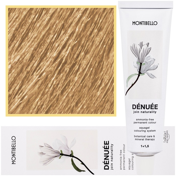 Vopsea de par Denuee, Montibello, Vegan, 60ml, Culoare 10.3 Gold Platinum Blonde