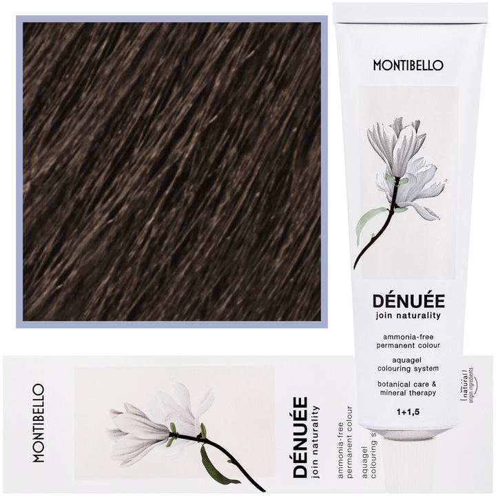 Vopsea de par Denuee, Montibello, Vegan, 60 ml, Culoare 5.1 Ash Brown Light
