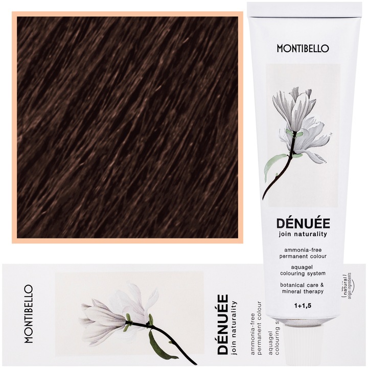 Vopsea de par Denuee, Montibello, Vegan, 60 ml, Culoare 5.64 Copper-Chestnut Brown Light