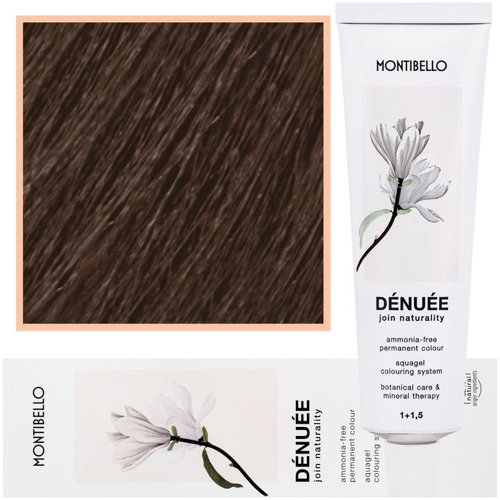Vopsea de par Denuee, Montibello, Vegan, 60 ml, Culoare 6.61 Ash Chestnut Blond inchis