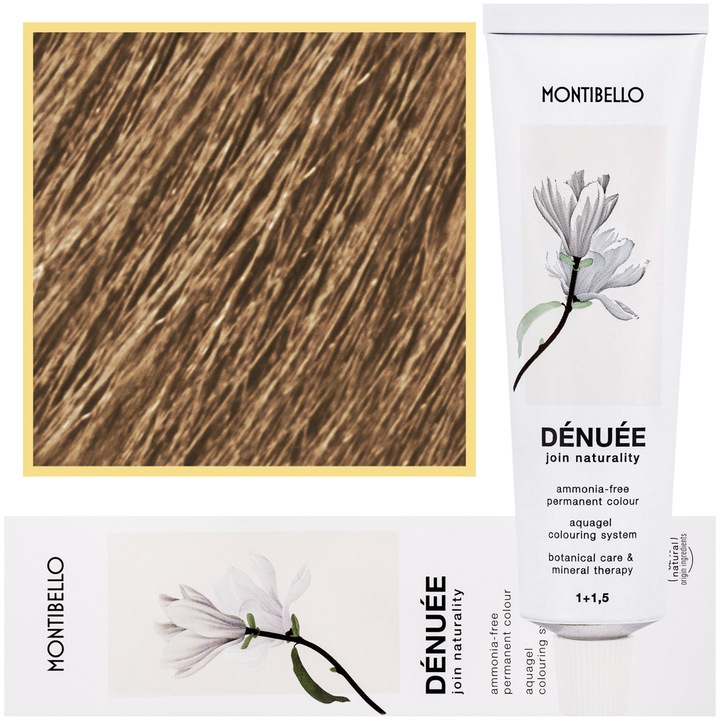 Vopsea de par Denuee, Montibello, Vegan, 60 ml, Culoare 8.31 Ash Gold Light Blond