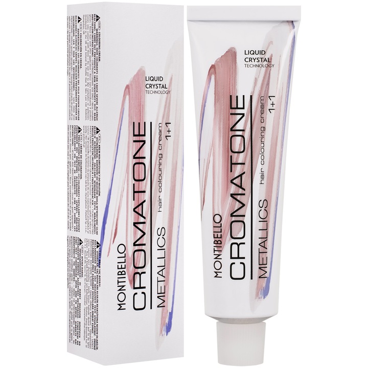 Vopsea de par Cromatone Metallics, Montibello, 60 ml, Culoare 6,21 M Ash Pearl Blond inchis