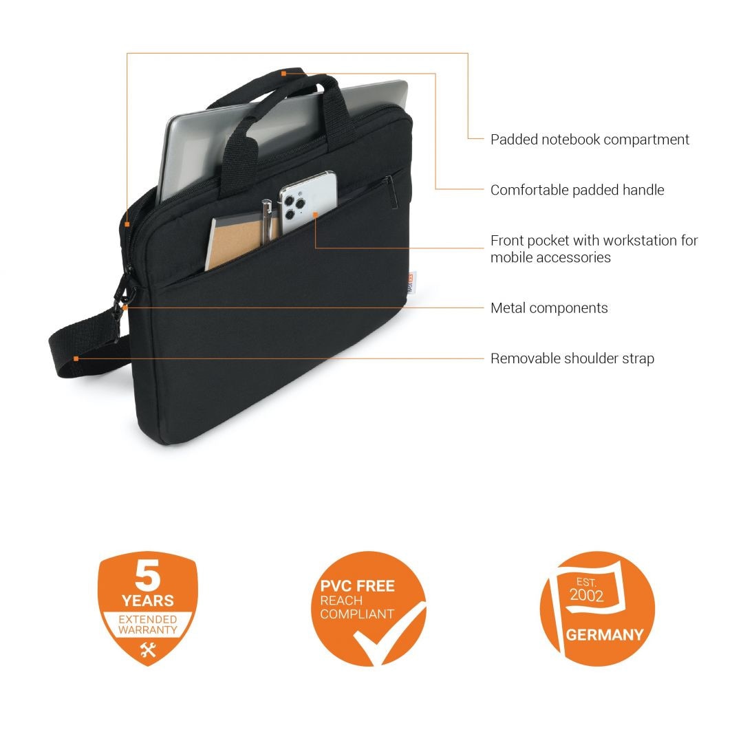 Husa laptop, Dicota, BASE XX Slim, 14.1", maro
