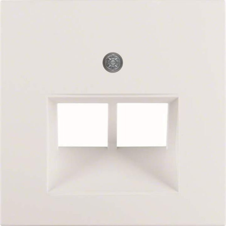 Clapeta priza unitara, Berker, Dubla, 2xRJ11/RJ45, Alb Mat, S.1/Bx