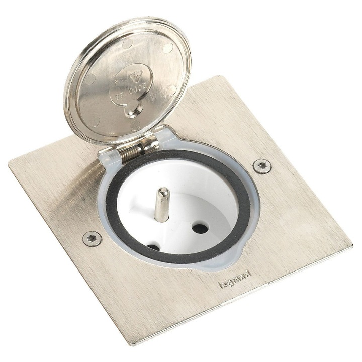 Капак за подови контакти, Legrand, Inox, Silver