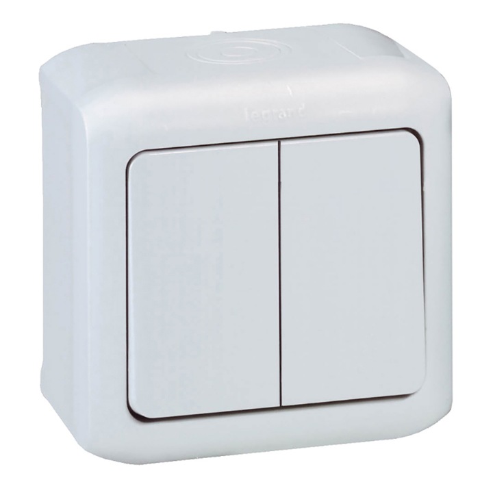 Intrerupator dublu, Legrand Forix 44, Alb