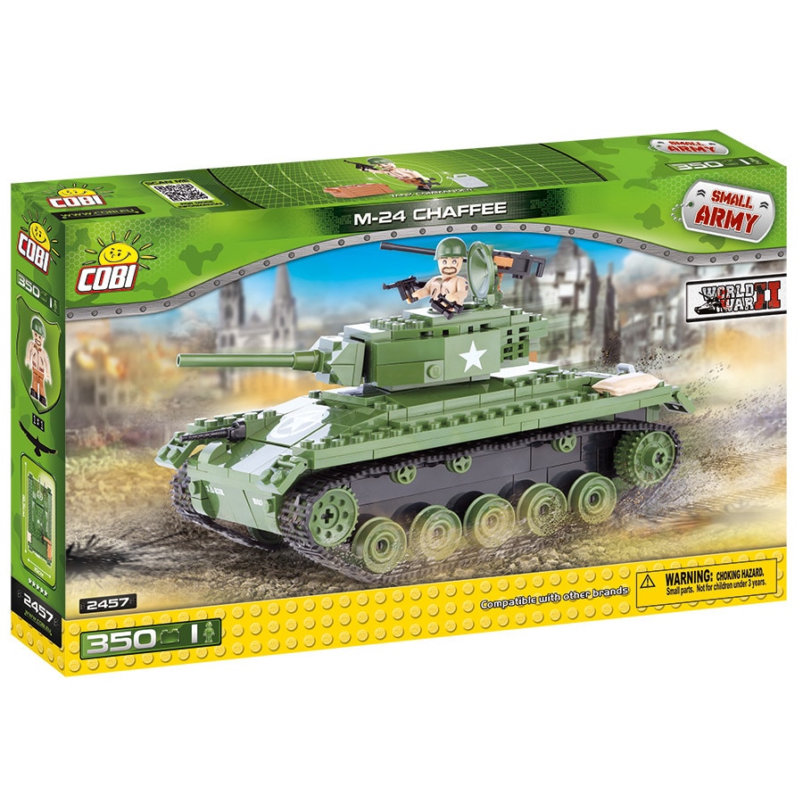 Set Constructie Cobi, Small Army, Tanc M24 Chaffee (350 piese).