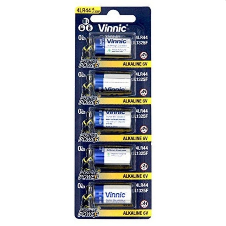 Set 5 Baterii, Vinnic, 4LR44, Alb/Albastru