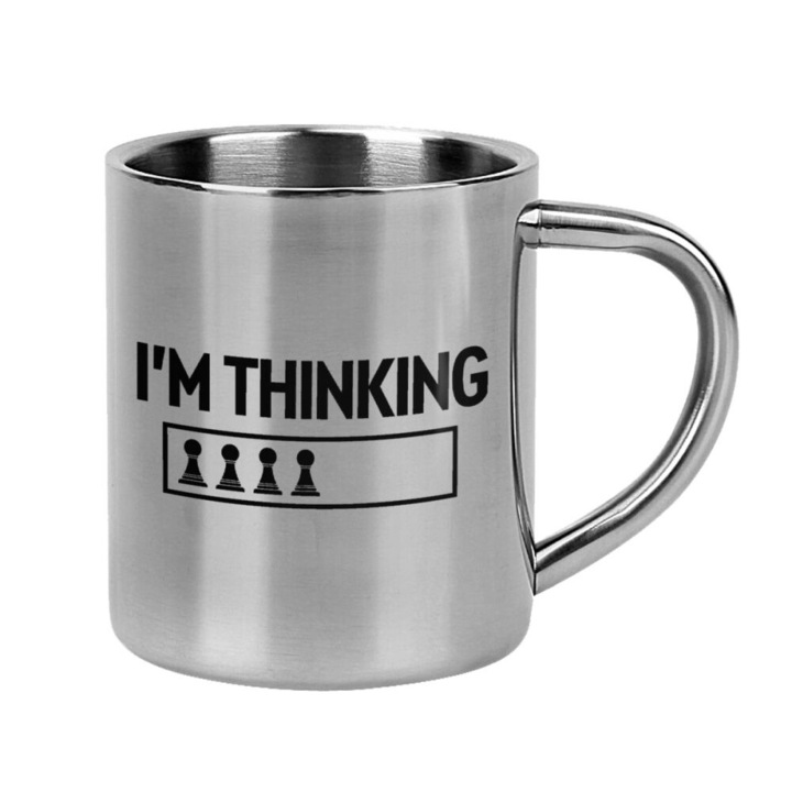 Cana, Inox, 300 ml, Pentru bauturi calde si reci, Argintiu