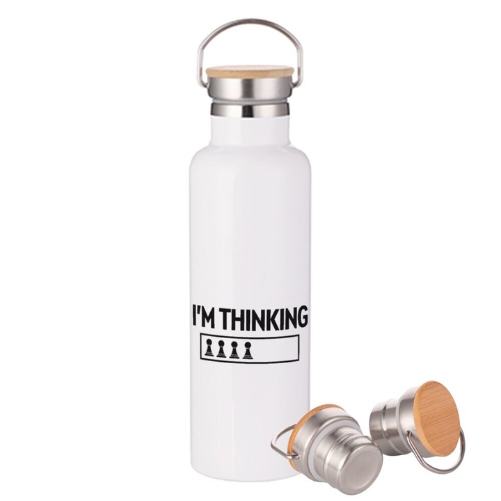 Termos, Inox, 750ml, Alb/Negru