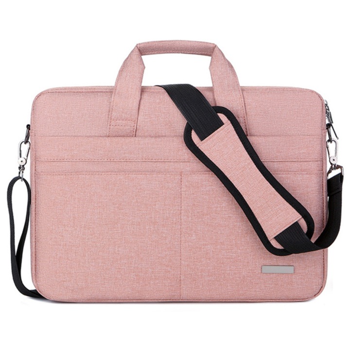 Geanta laptop Etui,14-15.6 inchi, impermeabil, roz, 41x30x7cm
