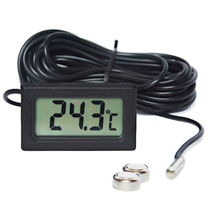 Termometru digital cu sonda, benetech, -50°C ~ 110°C, cablu 5m, 47.8x28.5x14.3mm