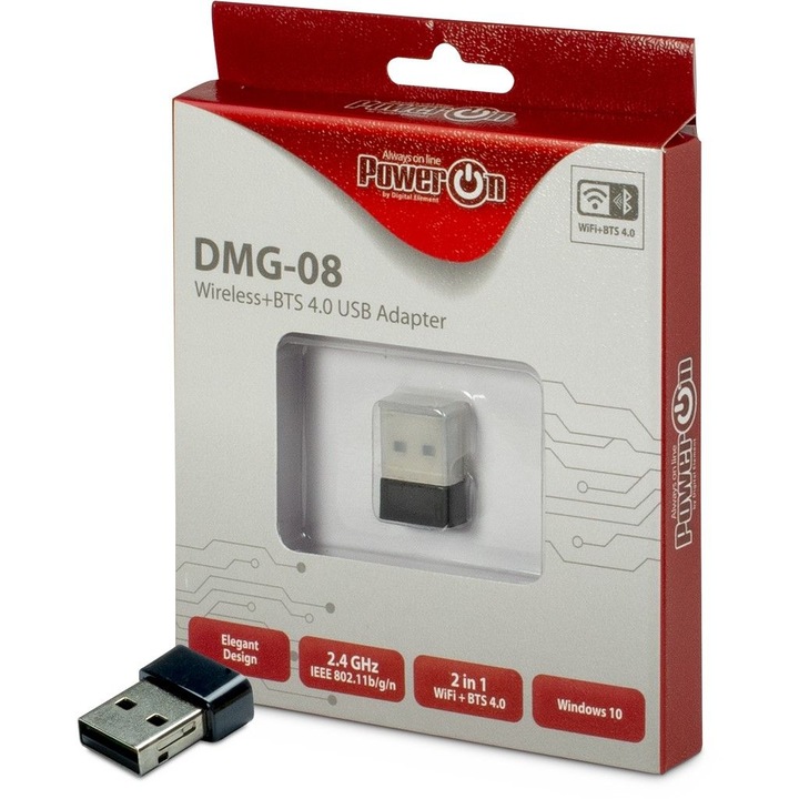 USB адаптер Wi-Fi 4 + BT4.0, Power ON