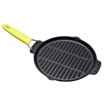 Tigaie grill rotunda 23 cm, maner galben - LAVA Tigaie grill rotunda 23 cm, maner galben - LAVA