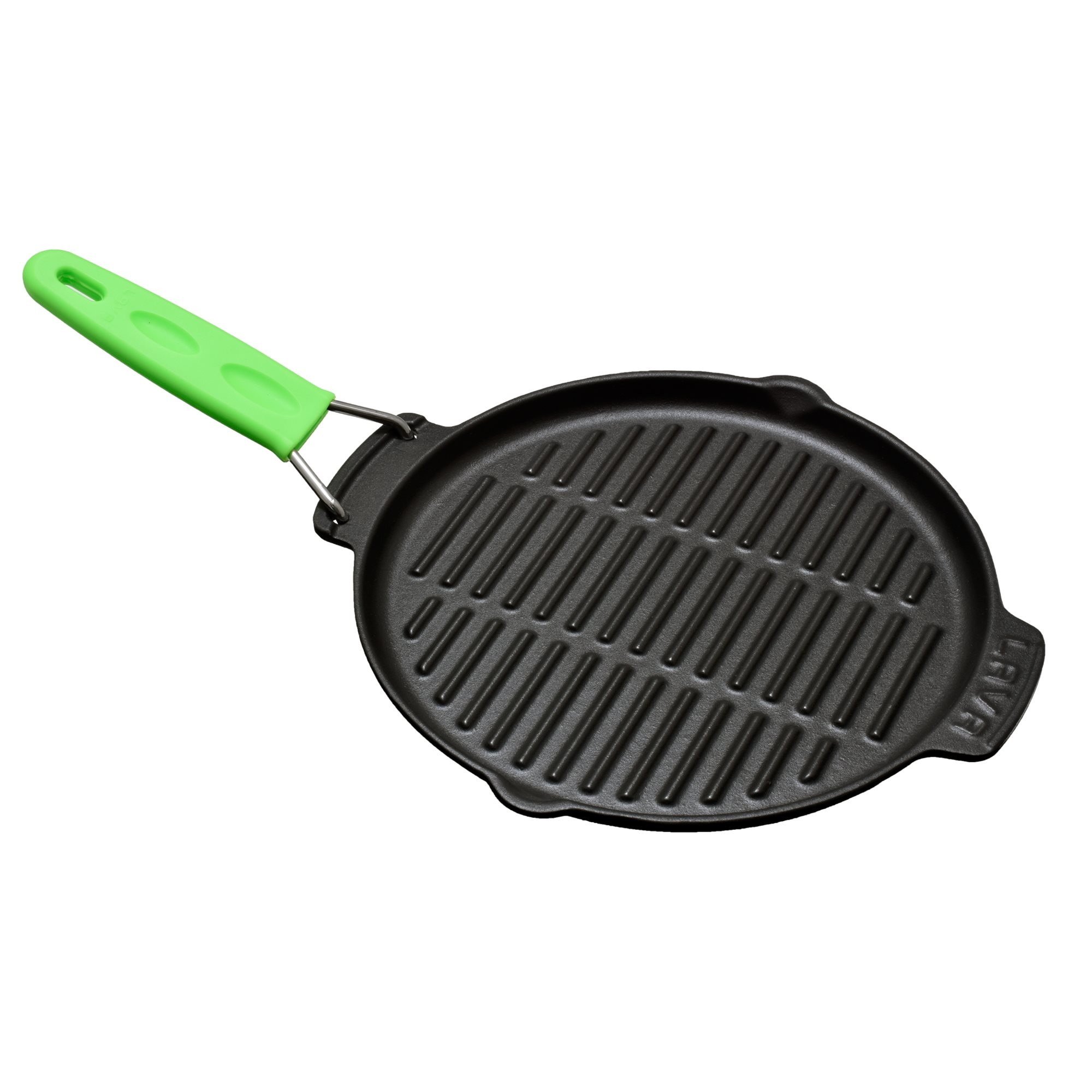 Tigaie grill rotunda 23 cm, maner verde - LAVA