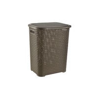 Cos de rufe Heinner Care, plastic, tip tricot, Maro, 69 L