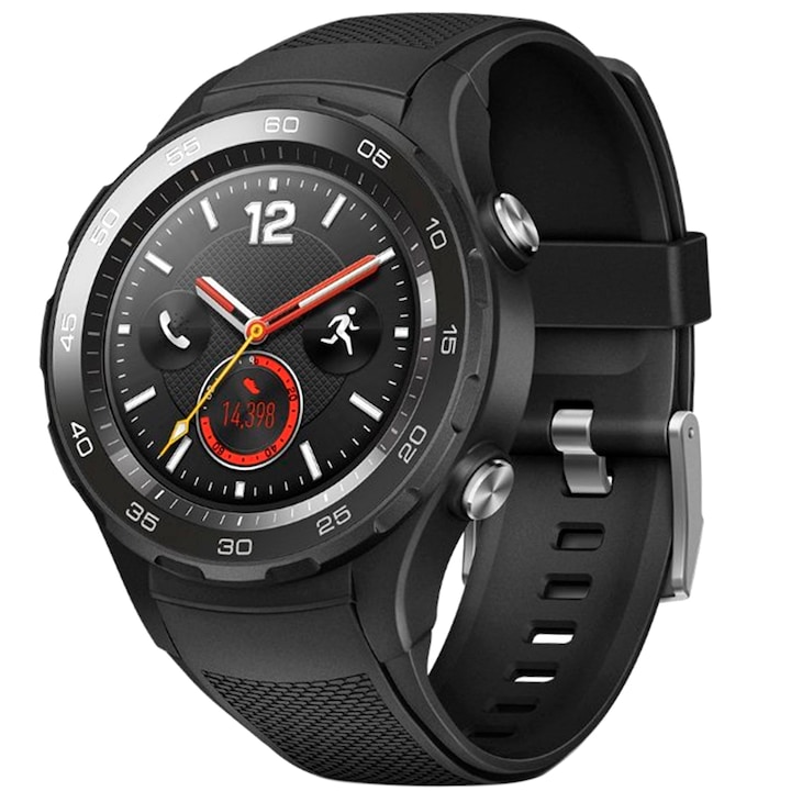 Huawei Watch W2 Okosóra, Bluetooth, Carbon Black Szíj