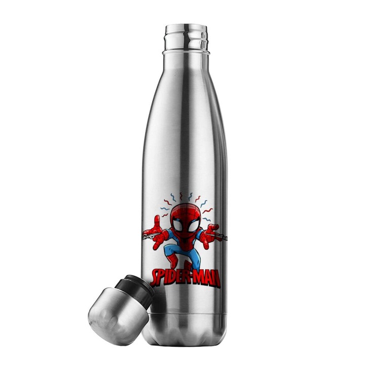 Cana termos inox, 500ml, design ergonomic, izolatie avansata, Argintiu