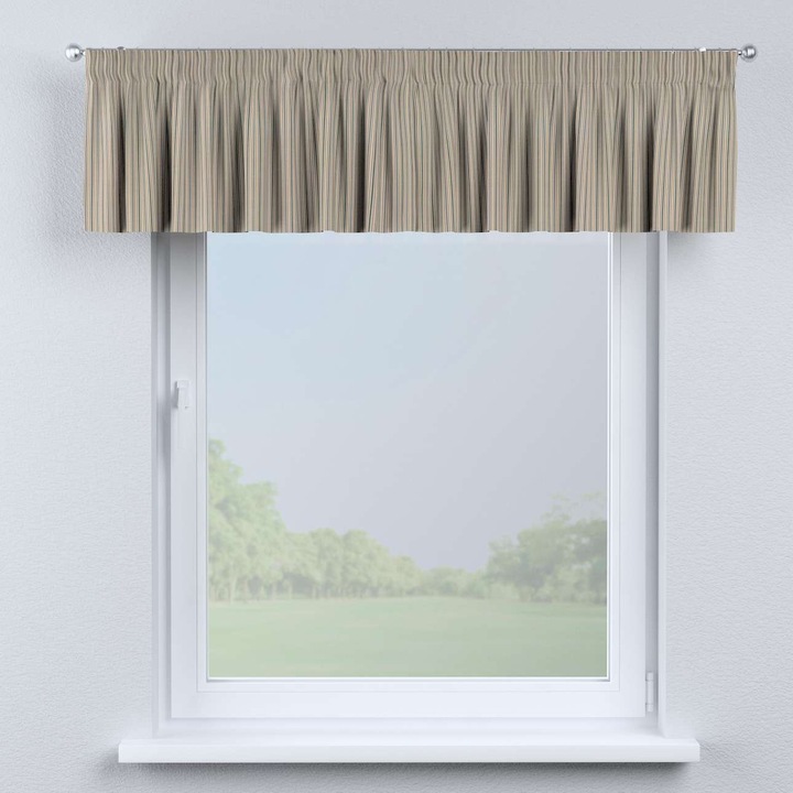 Декоративен ламбрекен на лента, Dekoria, 130x40 см, бежов