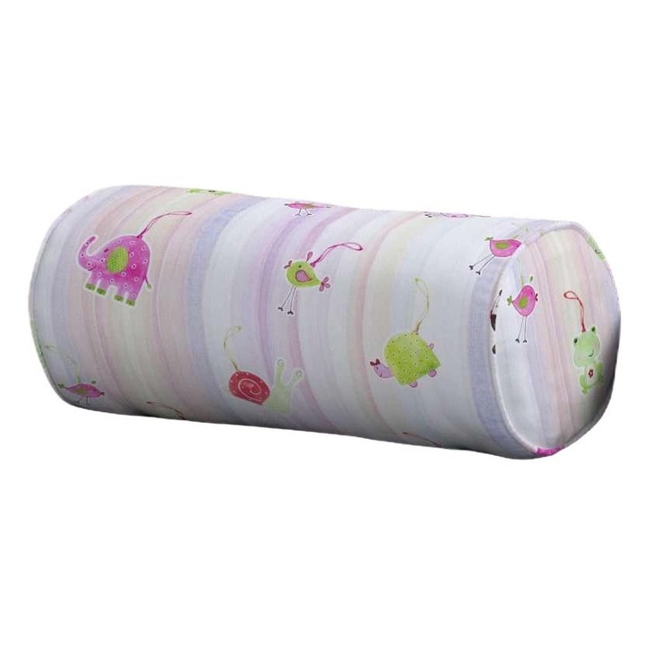 Декоративна възглавница във формата на цилиндър, Dekoria, Полиестер, 40x16 см, Многоцветна